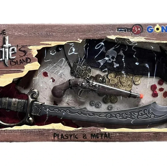 NEW 4pc Pirate Island Dueling Flintlock & Cutlass Sword Costume Pretend Playset - Picture 3 of 3